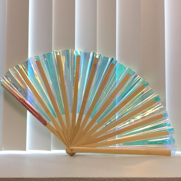 PRE-LOVED LASR - Liquid Shockwave Iridescent Fluid Rave Fan- MISC019 - Picture 3 of 7